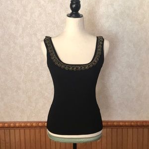 Caché  black sleeveless top